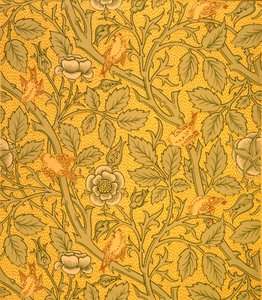 Diseño de papel tapiz de pájaros de William Morris